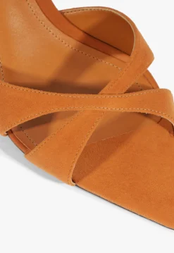 Discount Schutz Hilda Leaf Mule Suede Sandal Brown