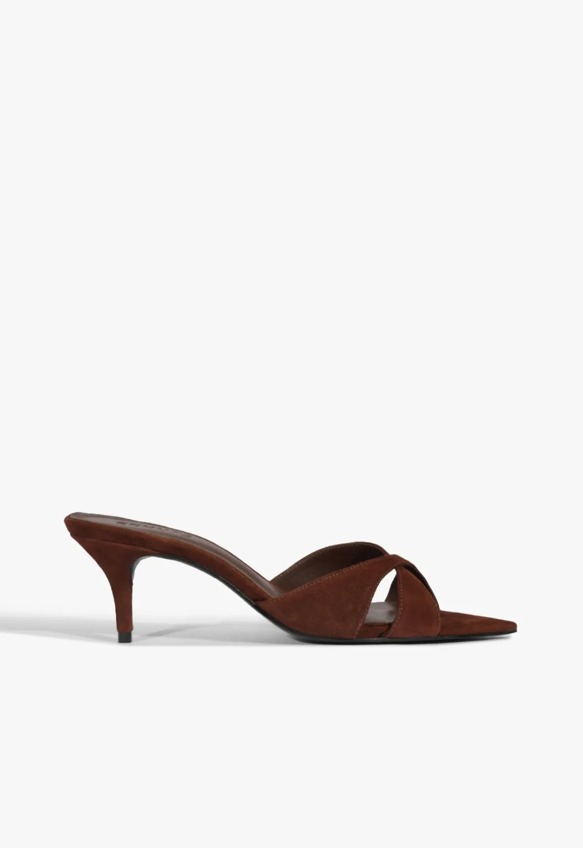 Fashion Schutz Hilda Leaf Mule Suede Sandal Brown