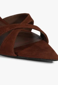 Fashion Schutz Hilda Leaf Mule Suede Sandal Brown