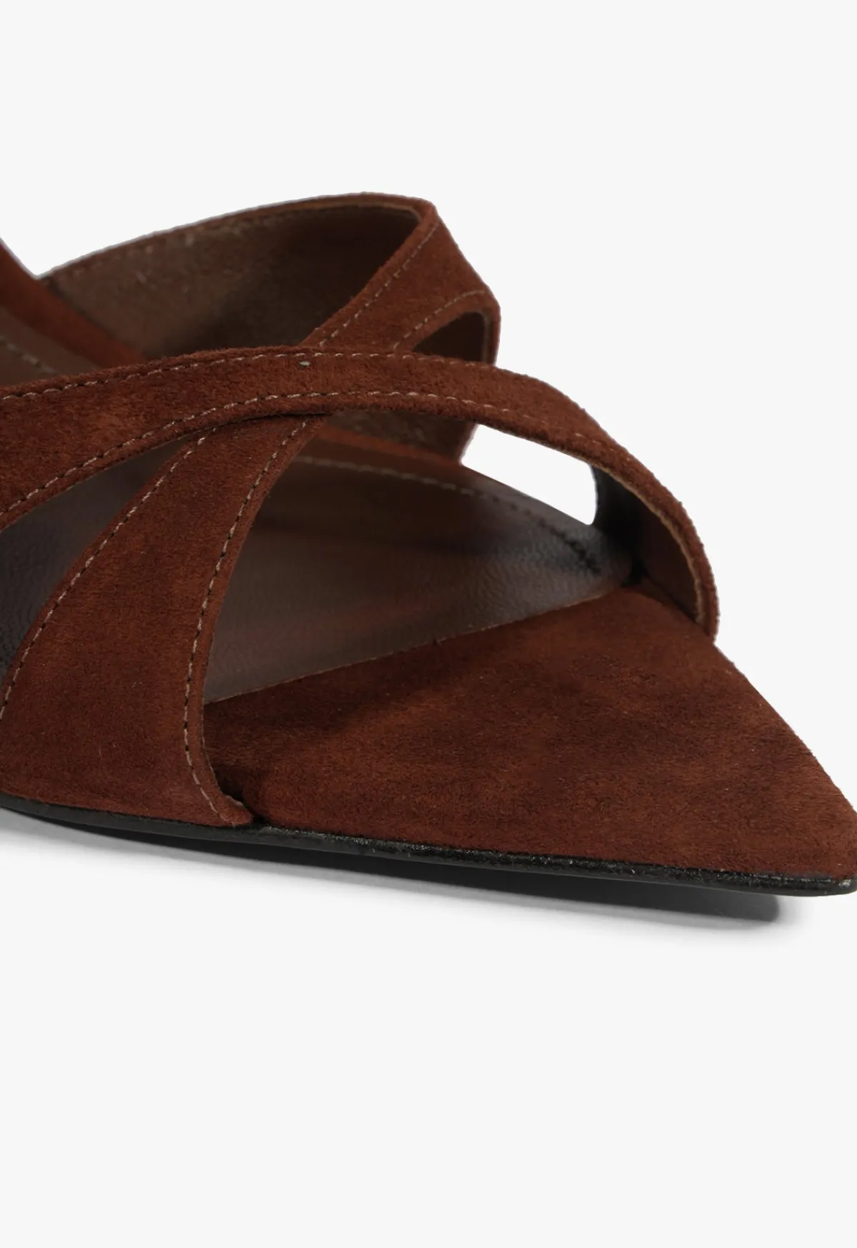 Fashion Schutz Hilda Leaf Mule Suede Sandal Brown