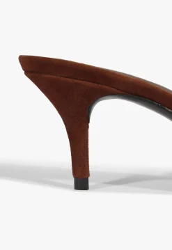 Fashion Schutz Hilda Leaf Mule Suede Sandal Brown