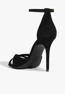 Discount Schutz Hilda Leaf Suede Sandal Black