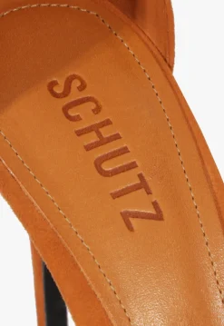 Discount Schutz Hilda Leaf Suede Sandal Brown