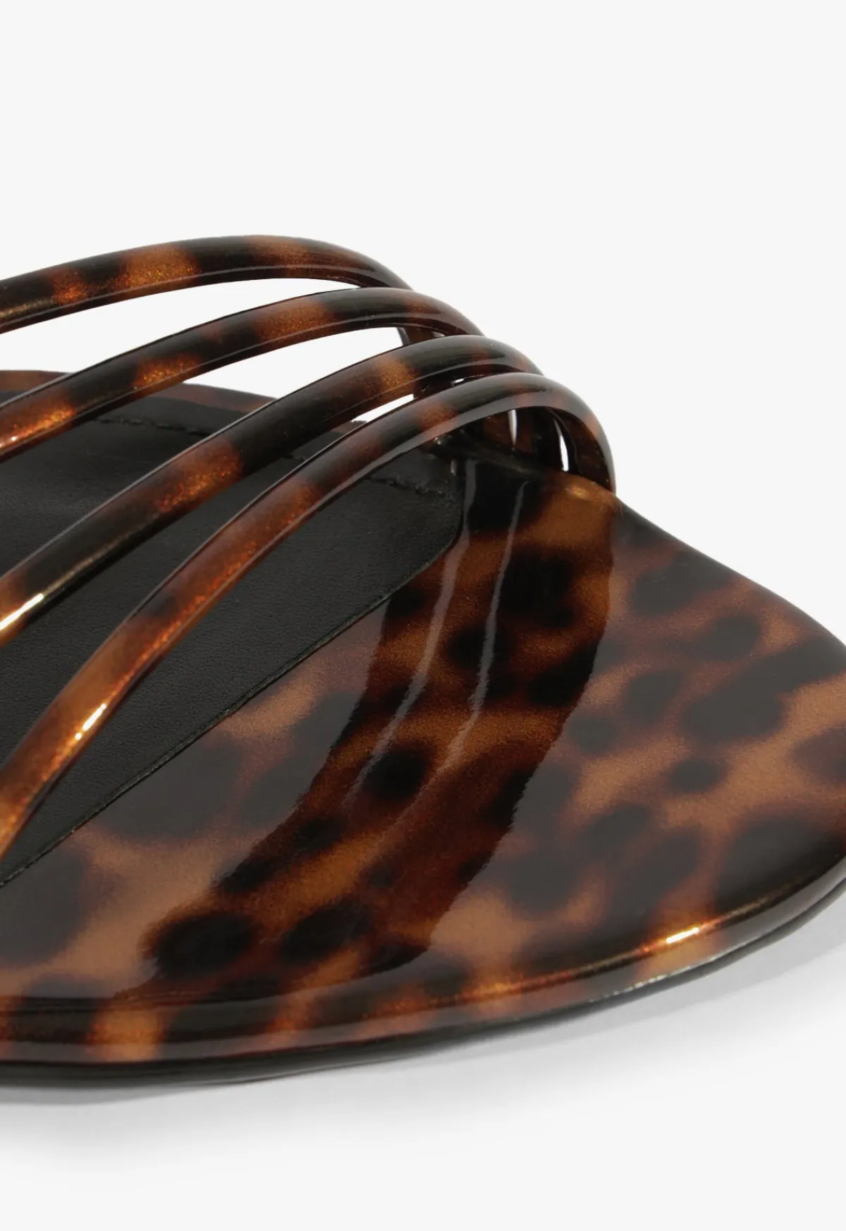 Clearance Schutz Inez Leather Flat Sandal Animal Print