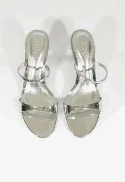 Online Schutz Jessica Mid Mule Metallic Sandal Silver