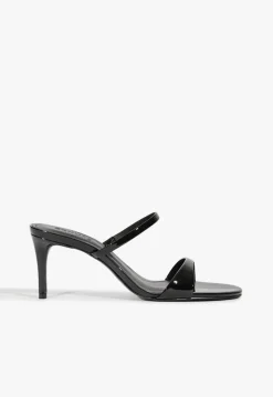 Clearance Schutz Jessica Mid Mule Patent Sandal Black