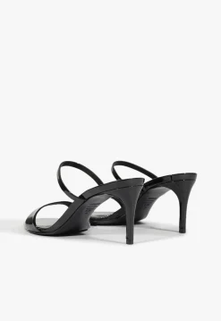 Clearance Schutz Jessica Mid Mule Patent Sandal Black