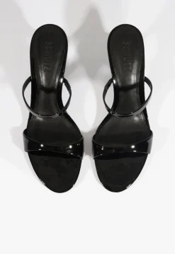 Clearance Schutz Jessica Mid Mule Patent Sandal Black