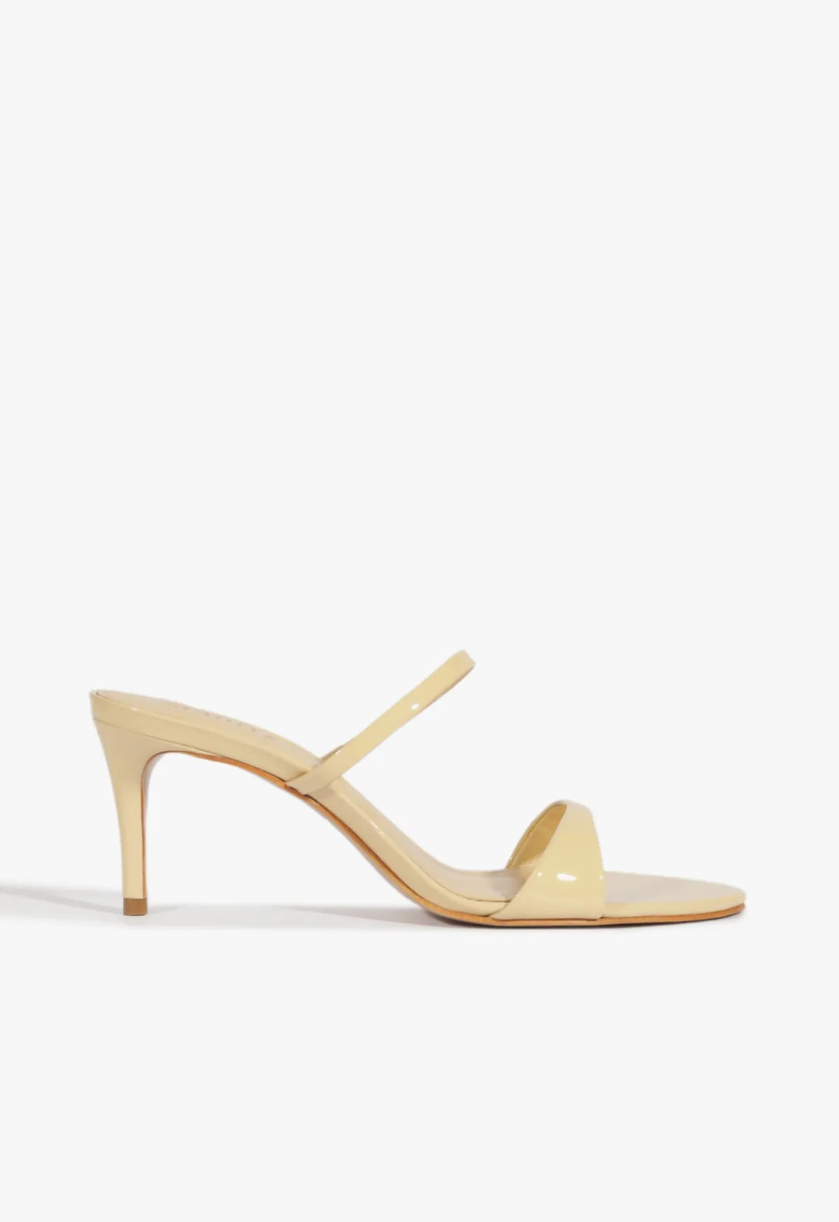 Discount Schutz Jessica Mid Mule Patent Sandal Beige