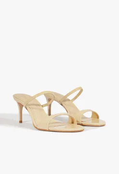 Discount Schutz Jessica Mid Mule Patent Sandal Beige