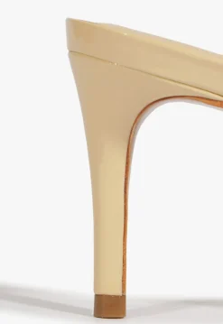 Discount Schutz Jessica Mid Mule Patent Sandal Beige
