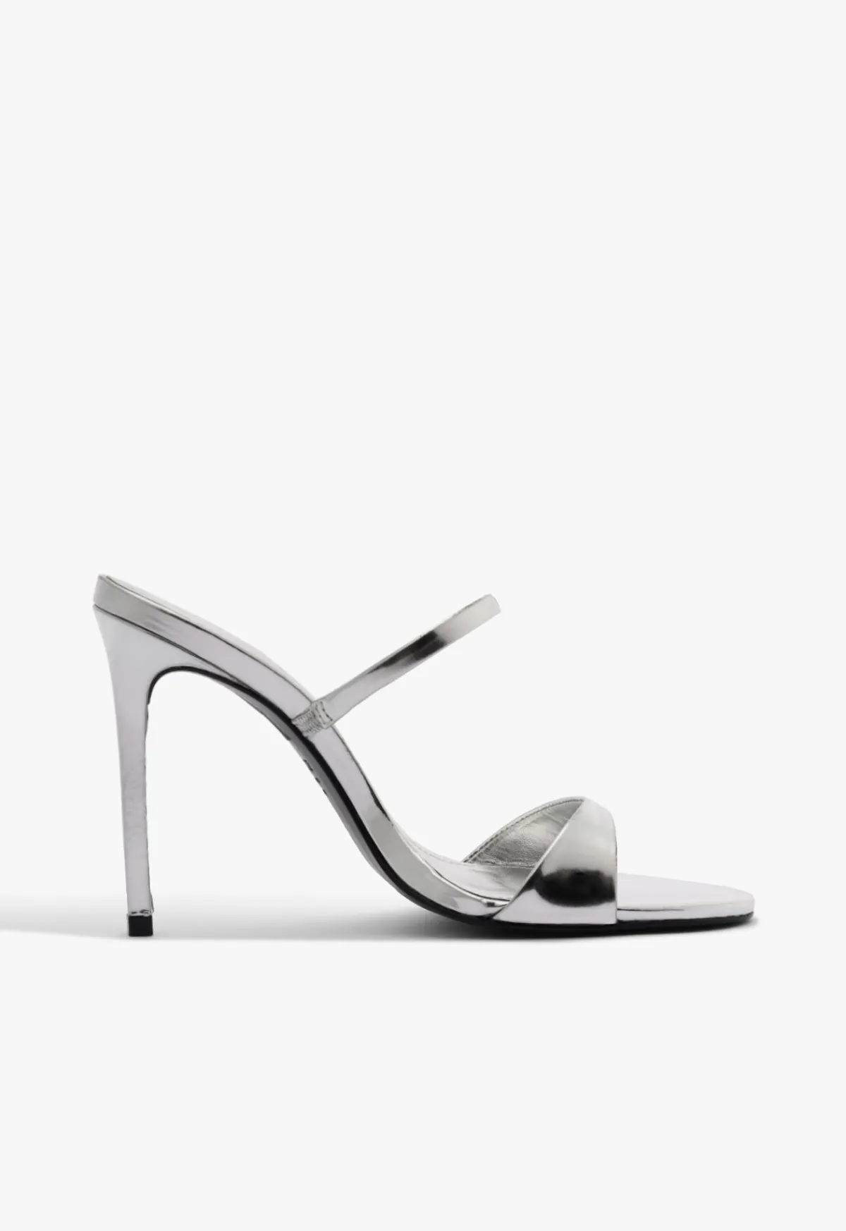 New Schutz Jessica Mule Metallic Sandal Silver