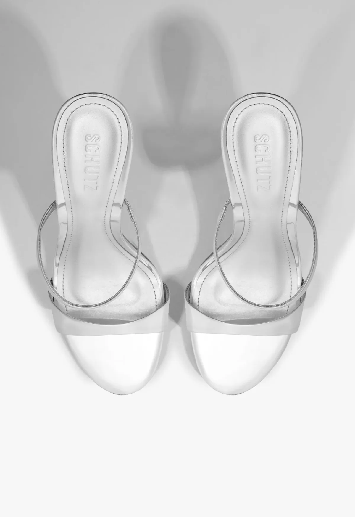 New Schutz Jessica Mule Metallic Sandal Silver