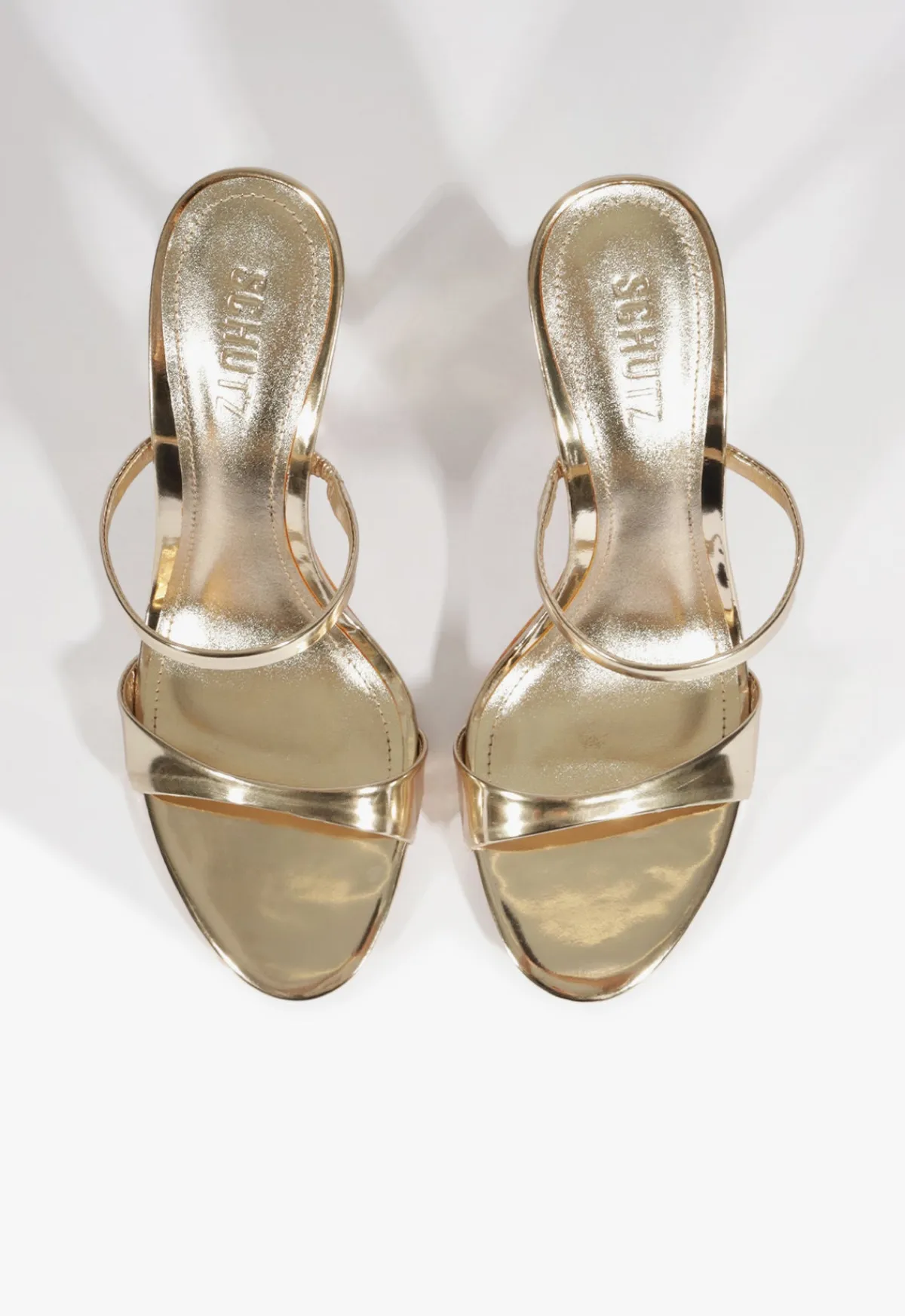 Fashion Schutz Jessica Mule Metallic Sandal Gold