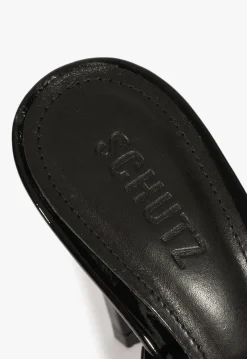 Online Schutz Jessica Mule Patent Sandal Black