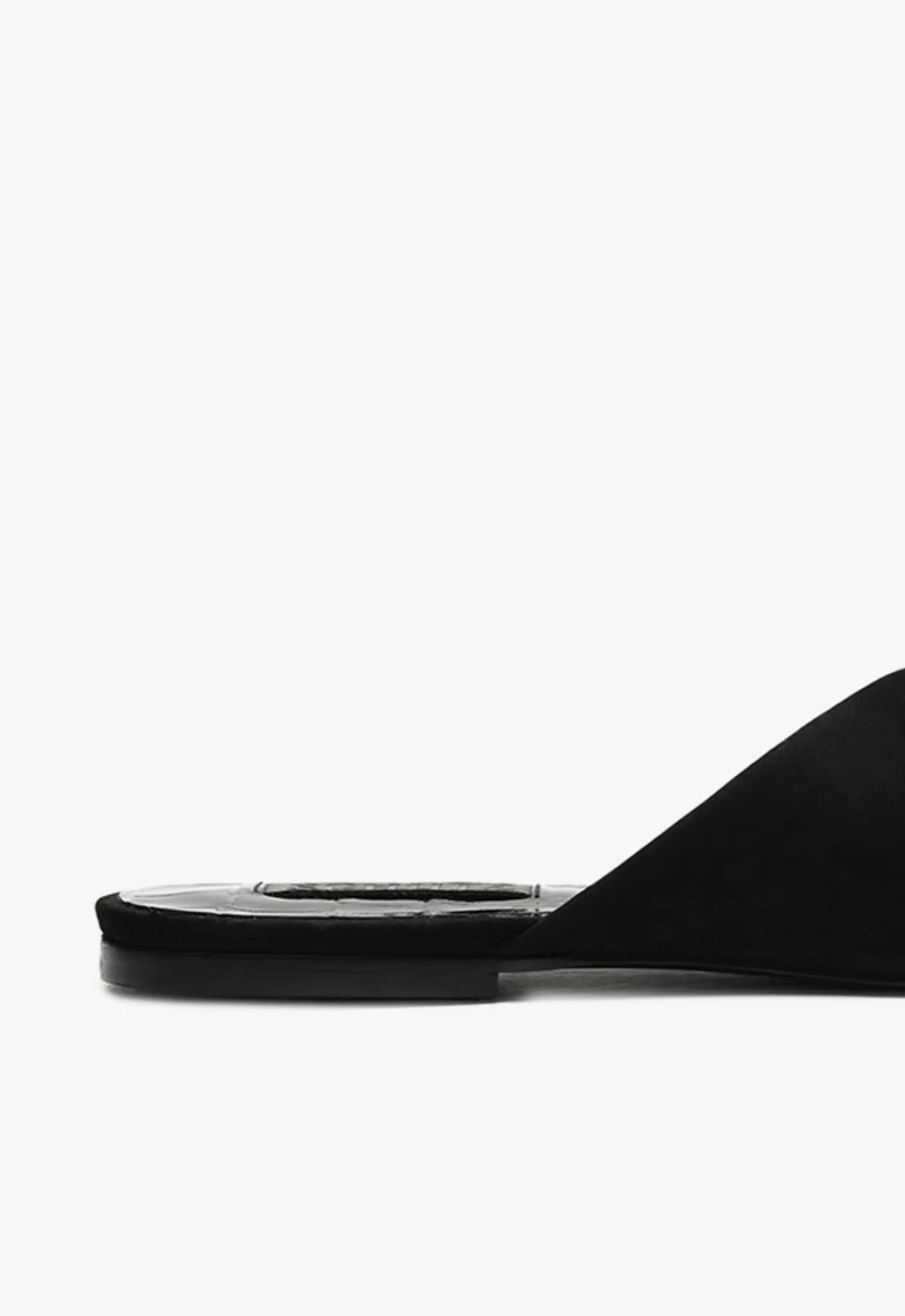 Online Schutz Jodie Leather Flat Sandal Black