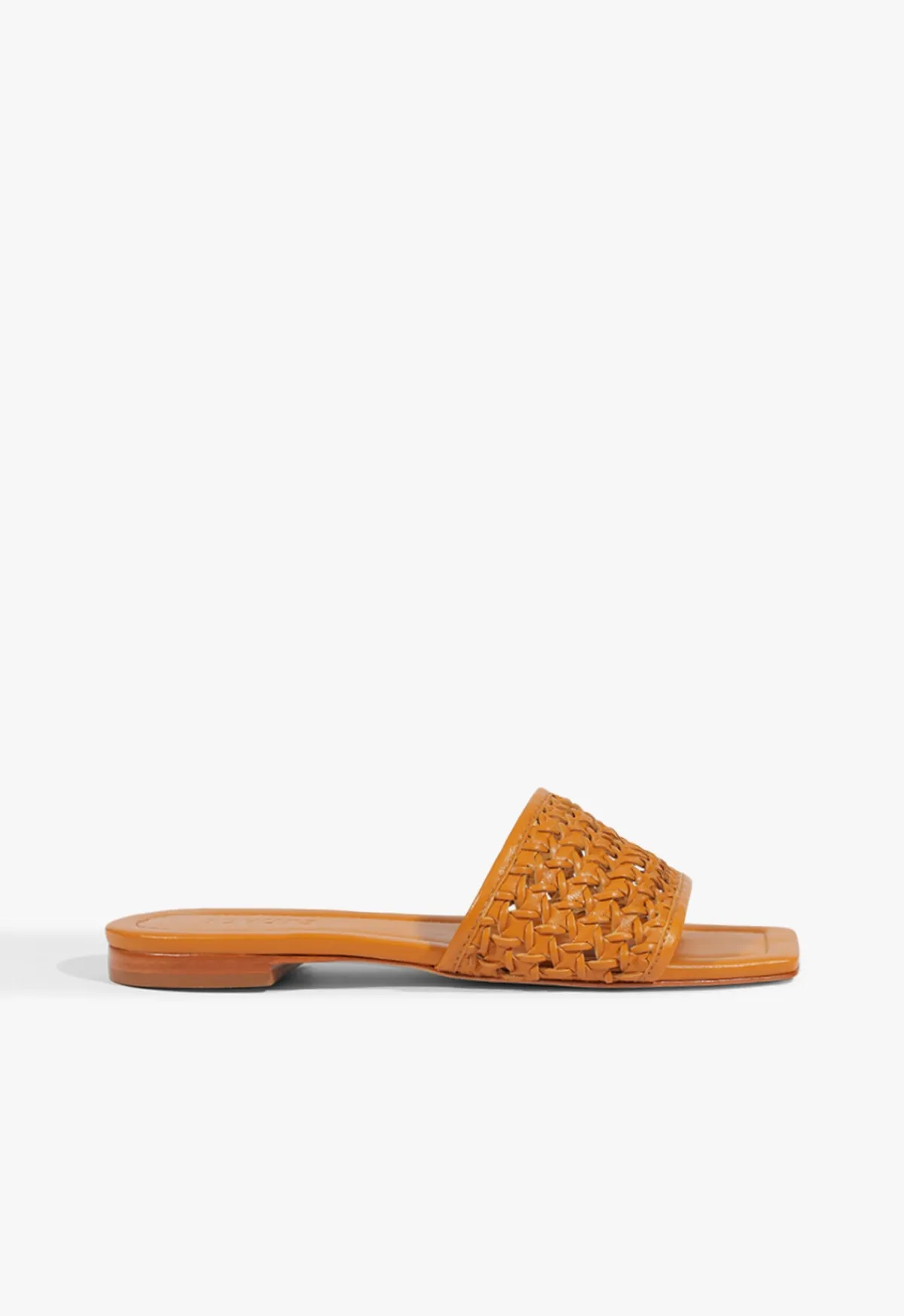 Clearance Schutz Juliet Leather Flat Sandal Inca Gold
