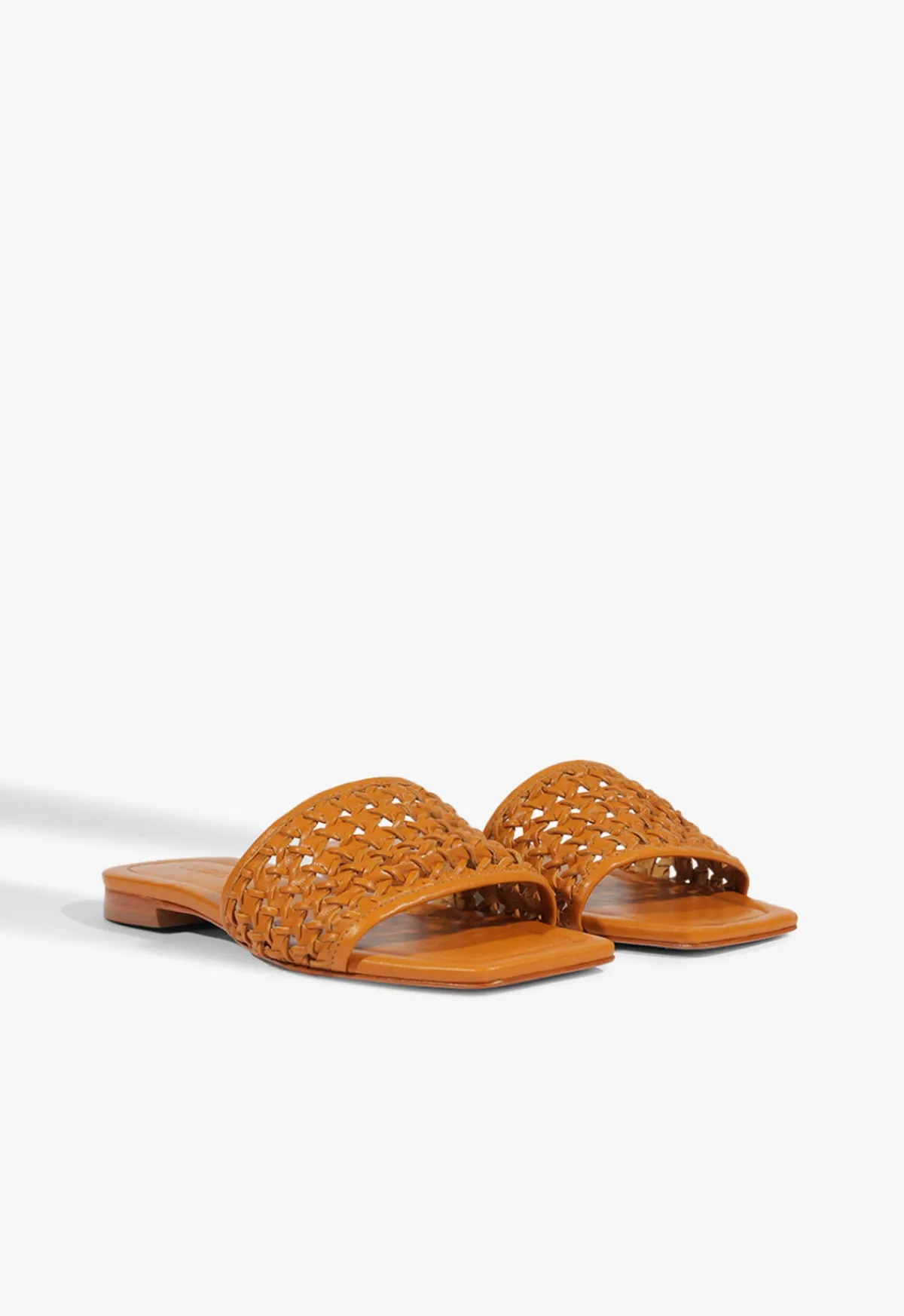 Clearance Schutz Juliet Leather Flat Sandal Inca Gold