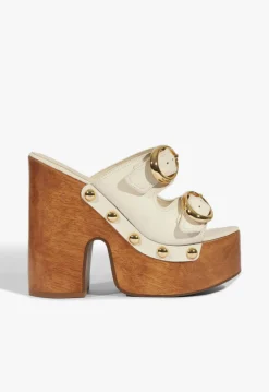 Clearance Schutz Juno Cutout Sandal Sugar White