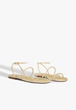 Sale Schutz Kaya Leather Flat Sandal Beige