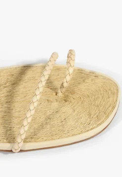 Sale Schutz Kaya Leather Flat Sandal Beige