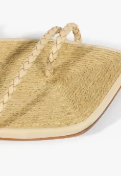 Discount Schutz Kaya Straw Mid Sandal Beige