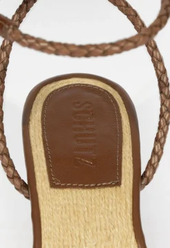 Discount Schutz Kaya Straw Mid Sandal Brown
