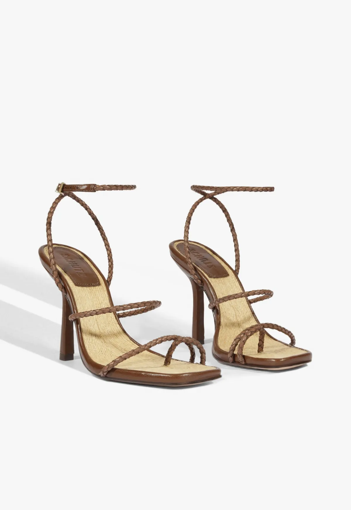 Sale Schutz Kaya Straw Sandal Brown