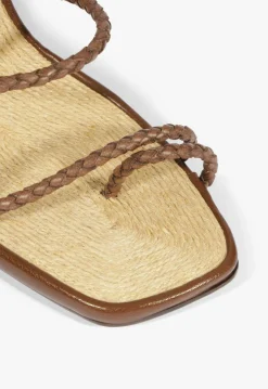 Sale Schutz Kaya Straw Sandal Brown