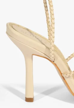 Clearance Schutz Kaya Straw Sandal Off White