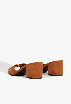 Discount Schutz Keefa Block Mule Suede Sandal Brown
