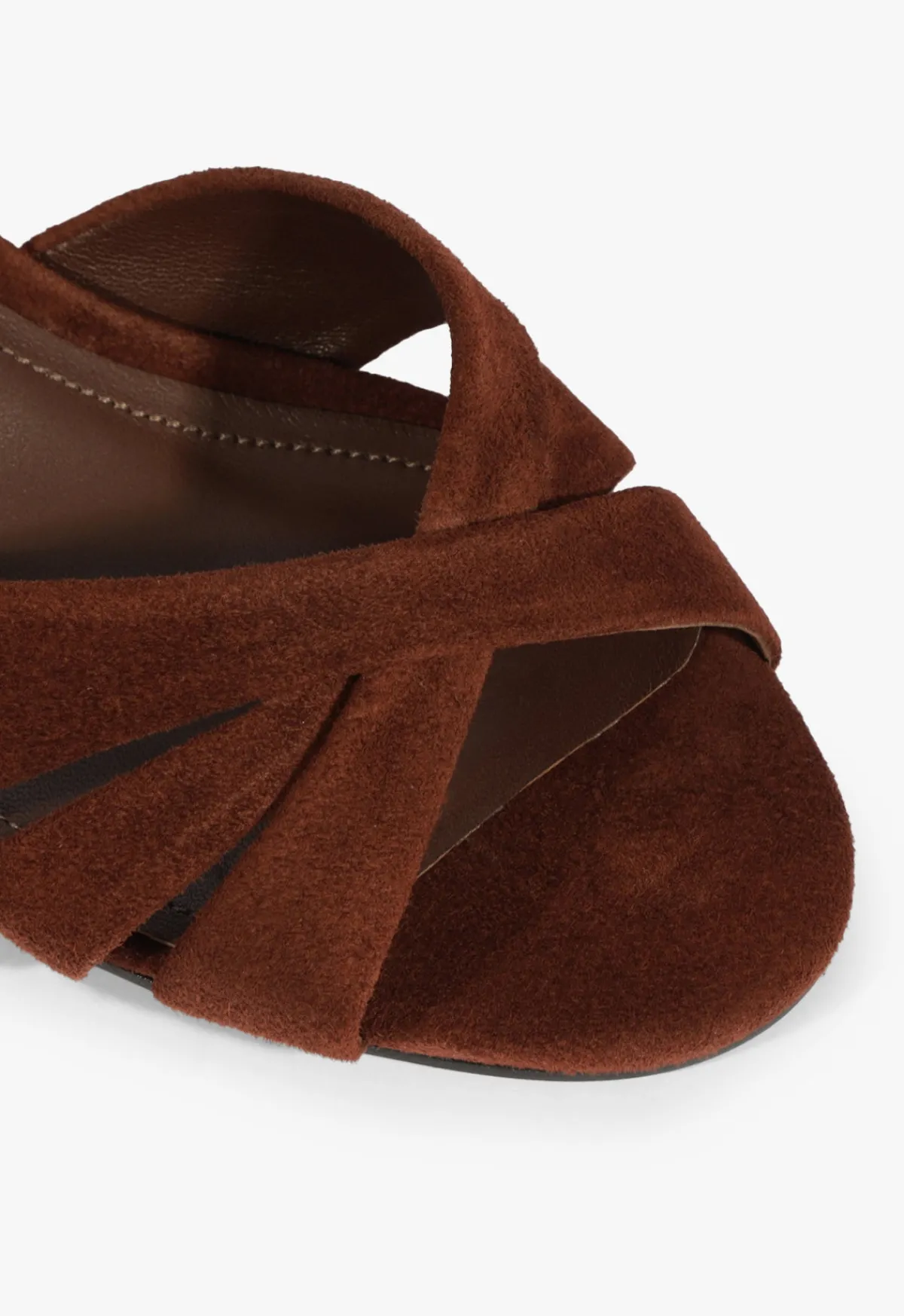 Fashion Schutz Keefa Block Mule Suede Sandal Brown