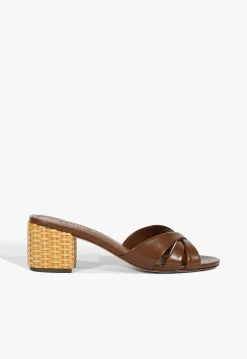New Schutz Keefa Straw Mule Sandal Brown