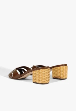 New Schutz Keefa Straw Mule Sandal Brown