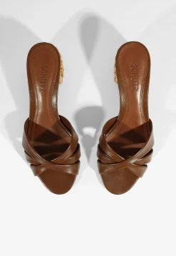 New Schutz Keefa Straw Mule Sandal Brown