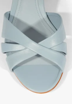 Fashion Schutz Keefa Straw Mule Sandal Sky Blue