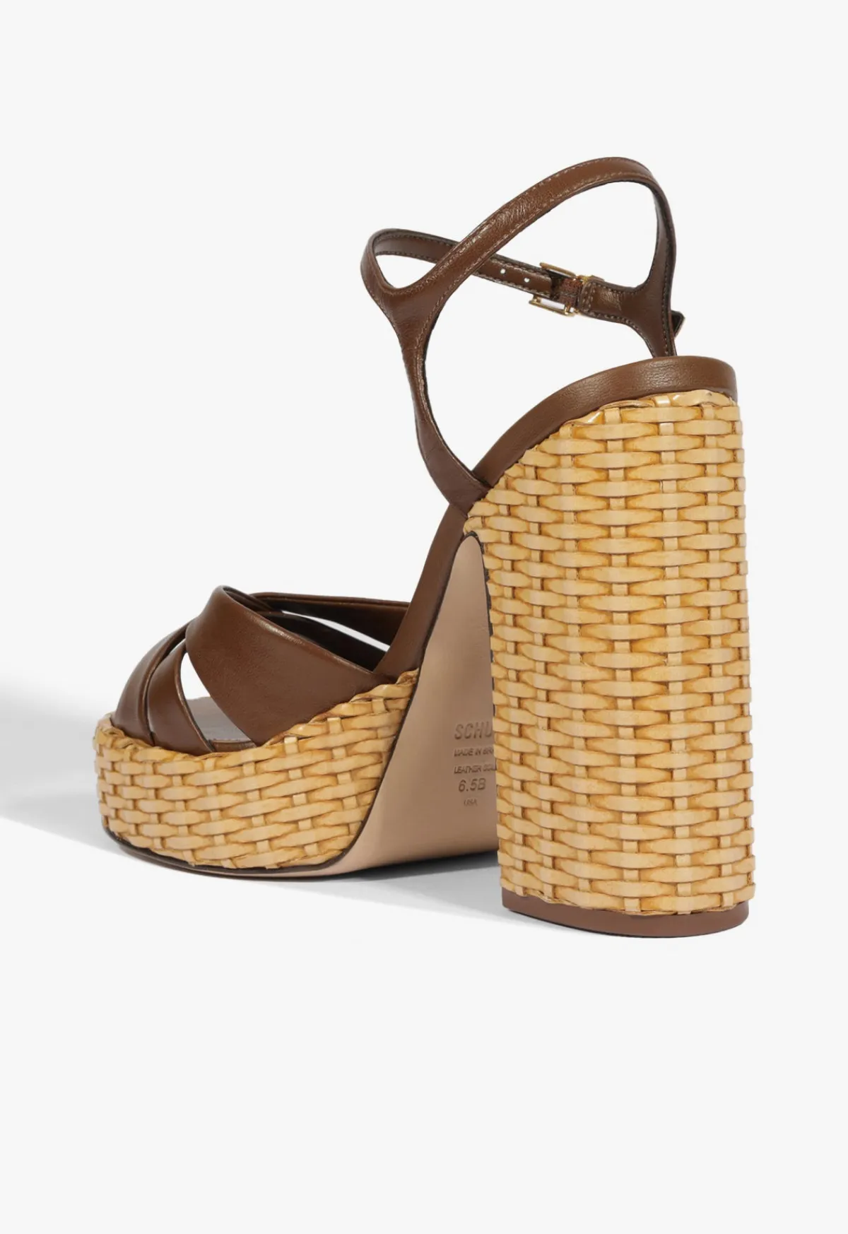 New Schutz Keefa Straw Sandal Brown