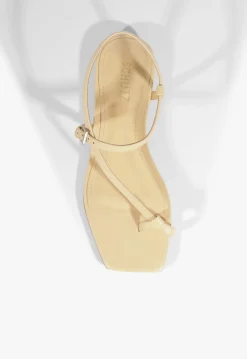 Outlet Schutz Lisa Beige Suede Flat Sandal Natural Nibs