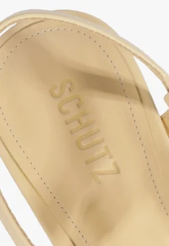 Outlet Schutz Lisa Beige Suede Flat Sandal Natural Nibs