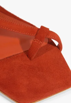 Online Schutz Lisa Red Suede Flat Sandal Caiena Red