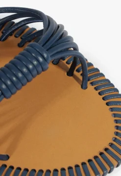 Best Schutz Livia Leather Flat Sandal Blue