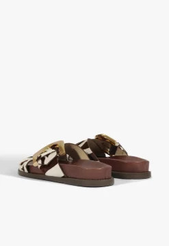 Discount Schutz Lois Animal Print Sporty Sandal Off Brown