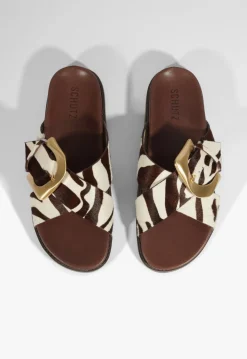 Discount Schutz Lois Animal Print Sporty Sandal Off Brown