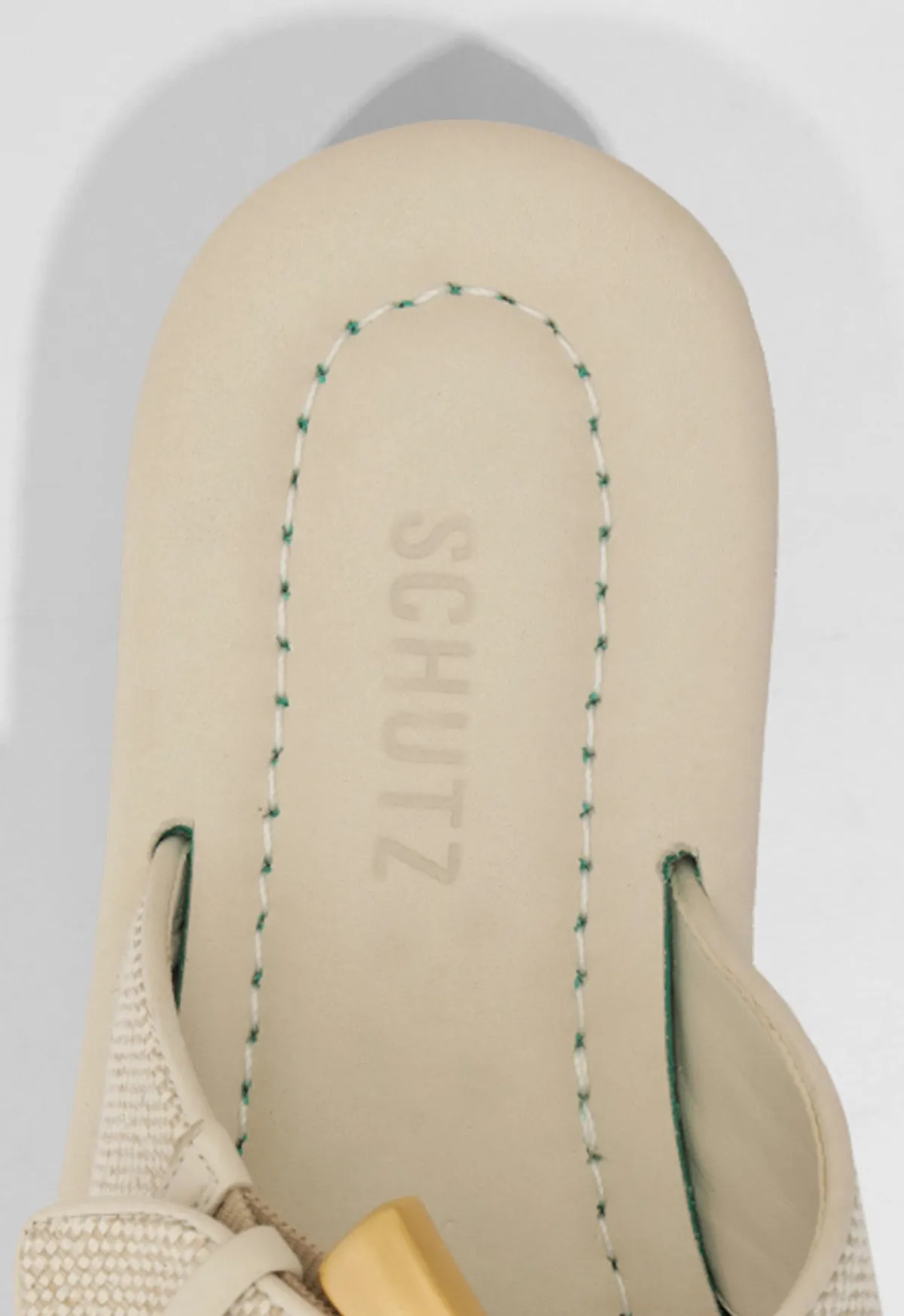 New Schutz Lois Beige Linen Flat Sandal Off White