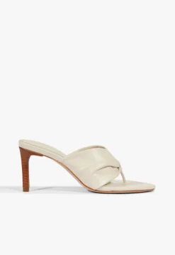 Clearance Schutz Lori Mid Leather Sandal Pearl