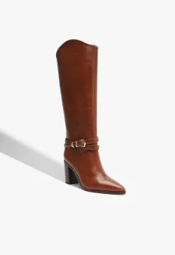 Outlet Schutz Maryana Belt Block Leather Boot Brown