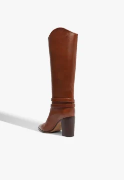 Outlet Schutz Maryana Belt Block Leather Boot Brown