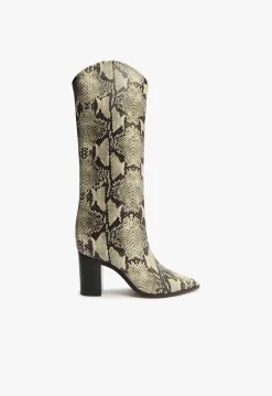 Discount Schutz Maryana Block Boot Natural Snake