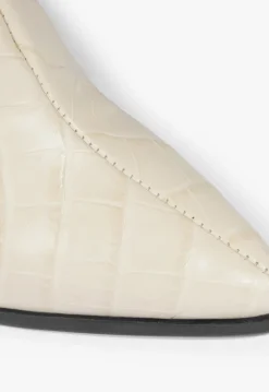 Discount Schutz Maryana Block Crocodile-Embossed Leather Boot Eggshell