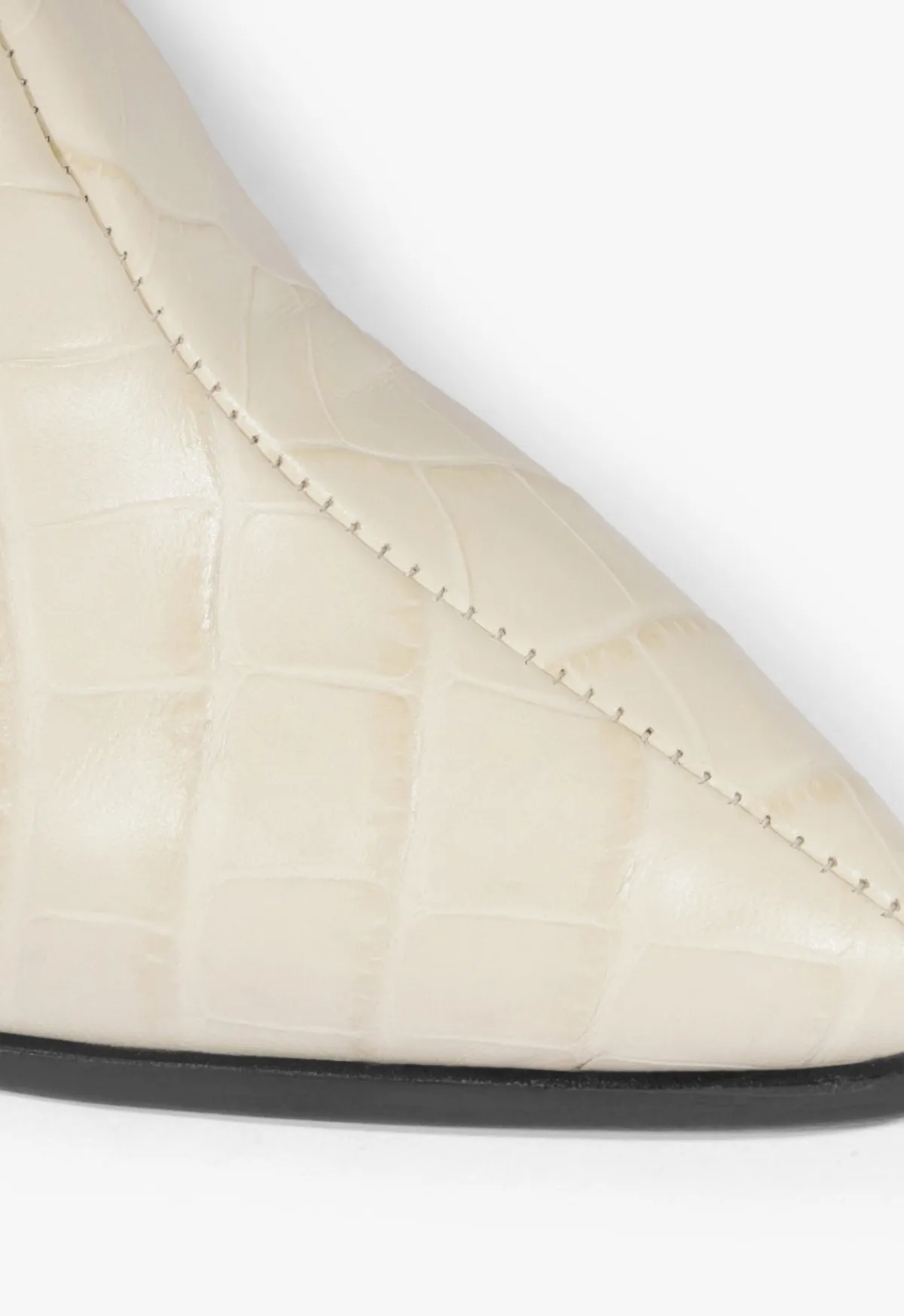Discount Schutz Maryana Block Crocodile-Embossed Leather Boot Eggshell